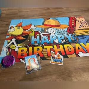 One Piece Anime Birthday Banner & Backdrop Set – Party Decorations